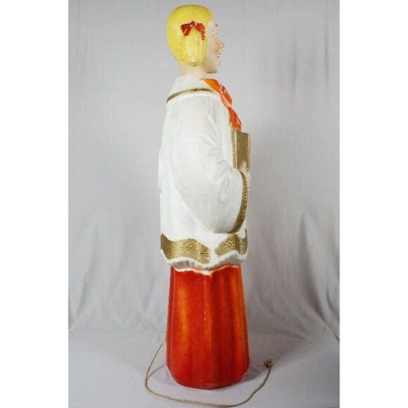 Vintage Empire Poloron Blow Mold Choir Singer Girl - Lights Up! - 4 Feet/ 48" - Picture 3 of 12